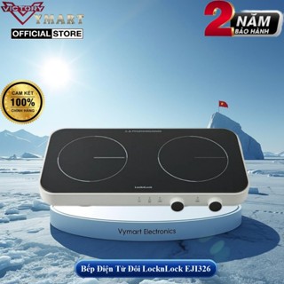 Bếp Điện Từ Đôi LocknLock EJI326WHT - Nhỏ Gọn, Mặt Kính, Khóa An Toàn, Hẹn Giờ - Bảo Hành 2 Năm