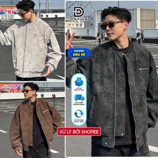  Áo Khoác Da Loang Bomber Nam Nữ Quảng Châu form rộng Áo da lộn cao cấp giữ ấm mùa đông darius 