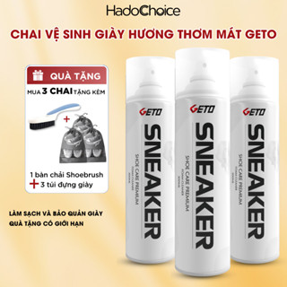 Combo 3 chai xịt tạo bọt vệ sinh giày Sneaker Geto, Combo chai xịt khử mùi giày cao cấp khử mùi hôi