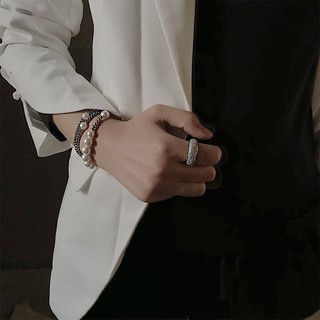Nhẫn bạc nữ Lys TIMELESS PAVE TRIPLE-ROW RING 8120SV