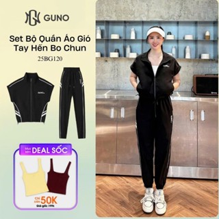 Bộ Quần Áo Gió Nữ GUNO Cao Cấp Kéo Khóa Tay Hến Phối Lé Sườn Bộ Gió Thể Thao Cho Nữ SP5 25BG120