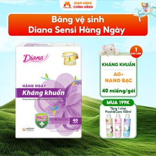 Băng Vệ Sinh Hàng Ngày DIANA SENSI Kháng Khuẩn Khử Mùi Êm Ái Thoáng Khí Gói 40 Miếng - MC138