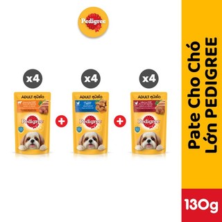  Bộ 12 Túi Thức Ăn Dạng Sốt Cho Chó Lớn PEDIGREE Mix 3 Vị 130G 