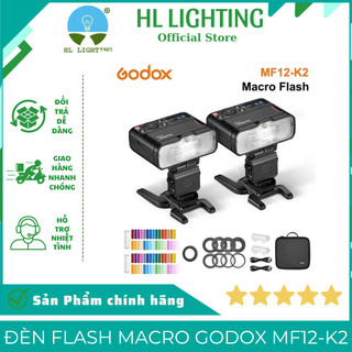 Đèn Flash Macro Godox MF12-K2 Ring Flash TTL 2.4GHz GN16 Pin Tích Hợp 49-77mm HL Lighting