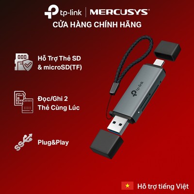 Đầu Đọc Thẻ TP-Link UA430D Chuẩn USB 3.0 Tốc Độ Cao | Tương Thích Type-C & Type-A, Hỗ Trợ SD/microSD
