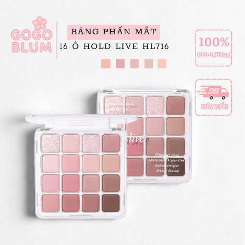  Bảng Phấn Mắt 16 Ô Màu HOLD LIVE HL716 Sunset Magic Eyeshadow Tray Bền Màu GOGOTALESVN 