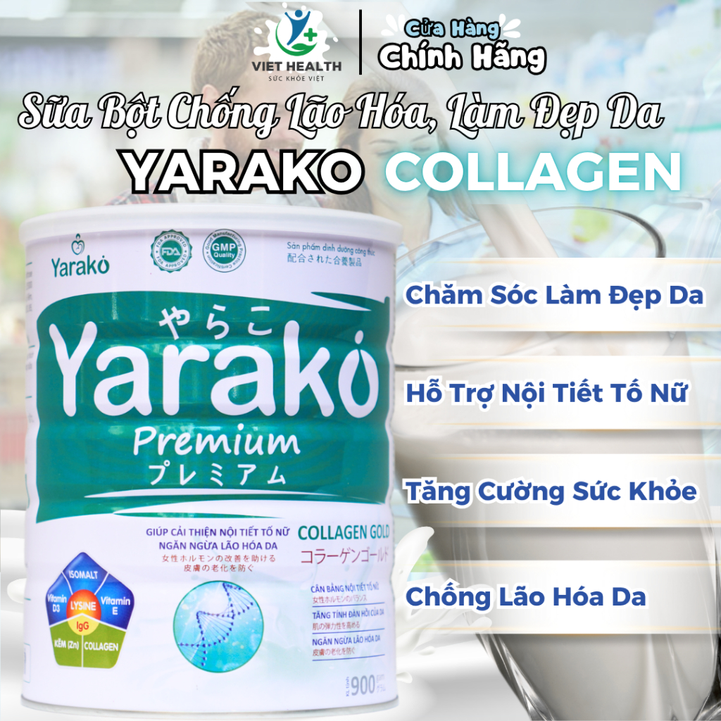 Sữa Collagen Bổ Sung Nội Tiết Tố Nữ Yarako Premium Collagen Gold 400g/900g