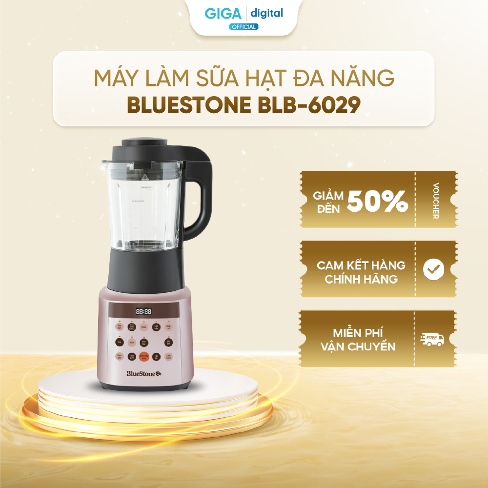 [VOUCHER 5%] Máy làm sữa hạt đa năng BlueStone BLB-6029 900W - Cối thủy tinh 1.75L - Tự làm sạch & h