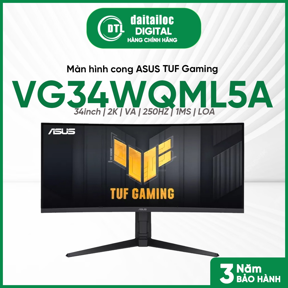 Màn hình cong ASUS TUF Gaming VG34WQML5A 34inch 2K VA 250HZ 1MS LOA | Chính Hãng | Bảo Hành 36 Tháng