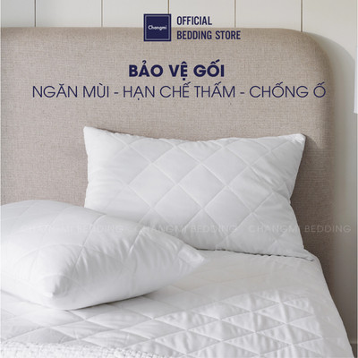 Bảo vệ gối 100% Cotton tự nhiên Changmi Bedding ngăn mùi, hạn chế thấm và chống ố vàng gối. Size 50x70cm