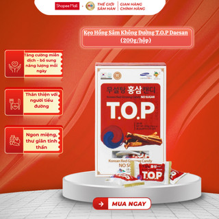 Kẹo Hồng Sâm Không Đường T.O.P Daesan (200g/hộp) - Korepharma