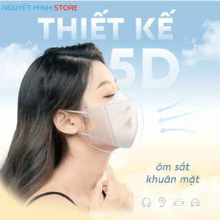 COMBO 200 CHIẾC KHẨU TRANG 5D VINAMAX 3 LỚP DÀY DẶN , CHỐNG TIA UV