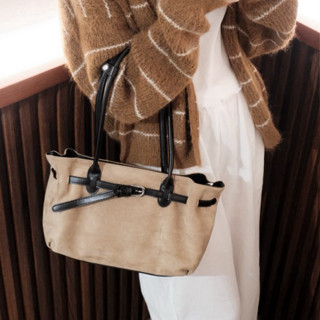   CÓ KHOÁ KÉO  LILI BAG Túi tote da lộn Tote bag phong cách Hàn Quốc 