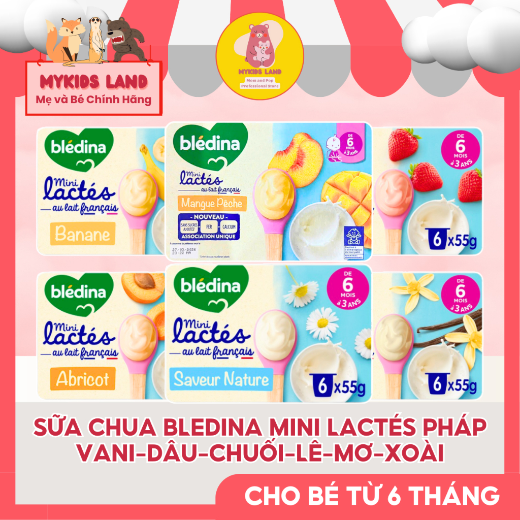 [DATE MỚI] Sữa Chua Nguội Bledina Lactes Pháp Cho Bé Ăn Dặm từ 6M+