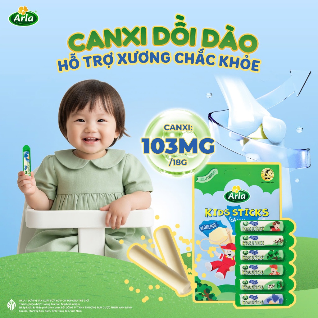 Phô Mai Que Arla Kids Sticks Cheese - Thơm ngậy giàu dinh dưỡng cho bé từ 1 tuổi  "ilovebabyshop"