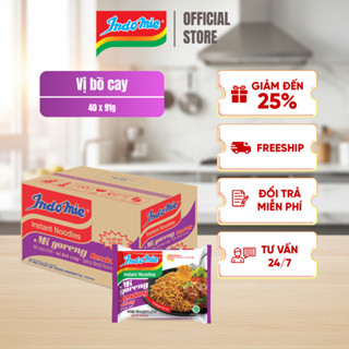 Mì Trộn Indomie Vị Bò Cay 91g x Thùng 40 gói [Date 12/2025]