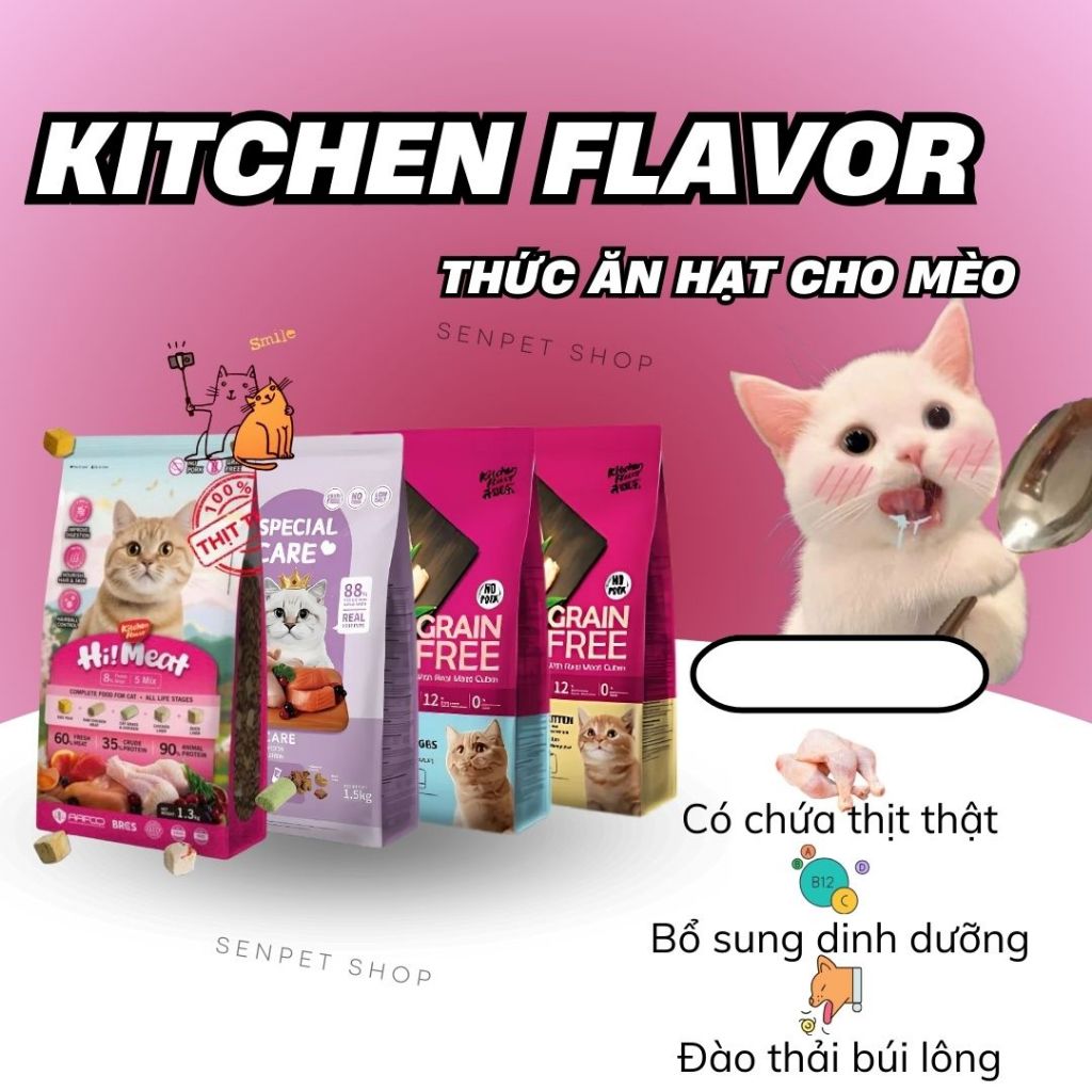 Thức ăn mèo kitchen flavor gói 1.5kg