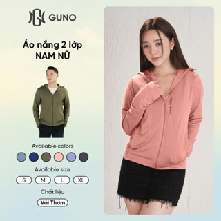  Áo chống nắng 2 lớp nam nữ GUNO X THƠM chống tia UV vải thơm có che trán vành mũ rời 24HANU99 24HANA122 