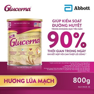 Combo 4 Lon Sữa bột Glucerna hương Lúa Mạch 800g dành cho người bị tiểu đường