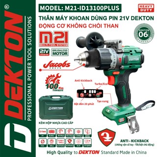   SALE  Máy Khoan 3 Chức Năng Dekton   M21-ID13100PLUS   Brushless   Chân Phổ Thông Makita 