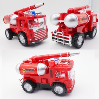  Đồ Chơi Xe Cứu Hỏa Có Đèn Âm Thanh Xoay 360 độ Kèm Vòi Phun Nâng Hạ Mô Hình Xe Cứu Hỏa Cho Bé Trai 