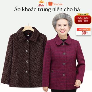  Áo khoác dạ nữ trung niên lót vải 2 lớp êm mịn tặng mẹ tặng bà giữ ấm mùa đông nhẹ nhàng 
