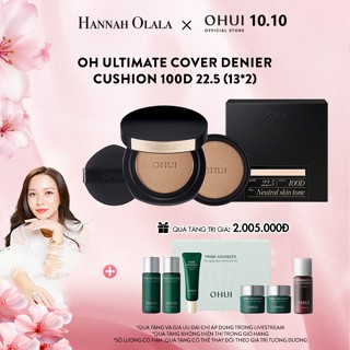 [Hannah Olala x OHUI] Phấn nước kiềm dầu che phủ cao mỏng nhẹ Ultimate Cover Denier Cushion SPF50/PA+++ 13G (Tặng 1 lõi)