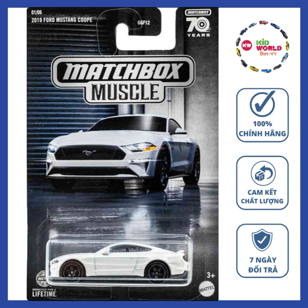 Xe mô hình Matchbox Muscle Series 2019 Ford Mustang Coupe HLM65.