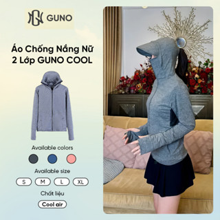  Áo chống nắng Nữ GUNO COOL chống tia UV 2 lớp phối lưới nách thoáng mát dáng ngắn 25AG76 