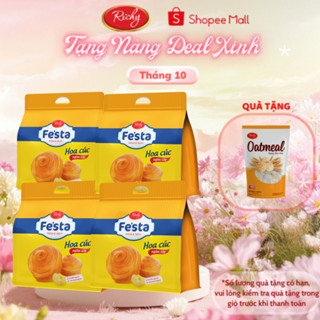 [TẶNG YẾN MẠCH] Combo 4 Túi Bánh Tươi Festa Hoa Cúc 2 Vị Tặng 1 Túi Yến Mạch Mini