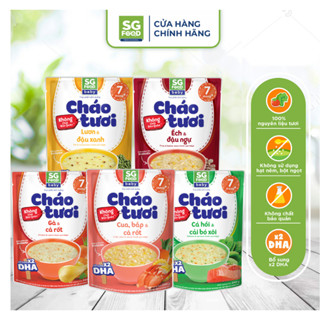 Lốc 57 BABY - 5 Cháo Tươi BABY SG Food (Gà, Lươn, Cá Hồi, Cua, Ếch) 240g