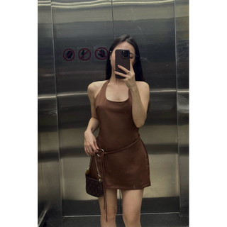  VBS VIAN DRESS - Đầm lụa hở lưng 2 lớp dáng ngắn ôm body - kèm phụ kiện belt - dáng xinh sang chảnh 