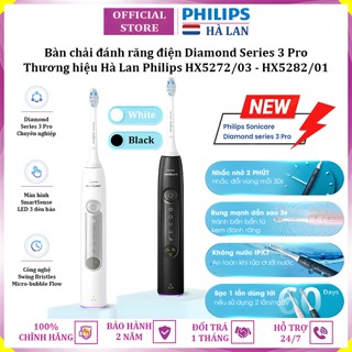  Bàn chải đánh răng điện thương hiệu cao cấp Philips Diamond Series 3 Pro HX5272 03 và HX5282 01 5 chế độ  BH 2 NĂM  