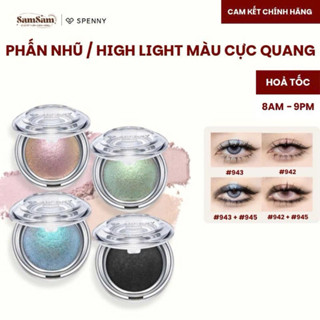   HOẢ TỐC 8AM - 21PM   Bảng Phấn Mắt Đơn Màu Spenny Lấp Lánh Với Nhũ Xanh Dương Mờ Tạo Điểm Sáng Và Nổi Bật 