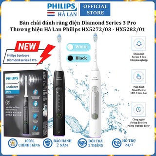  Bàn chải đánh răng điện thương hiệu Philips Diamond Series 3 Pro HX5272 03 và HX5282 01 cao cấp - Bảo Hành 24 Tháng 