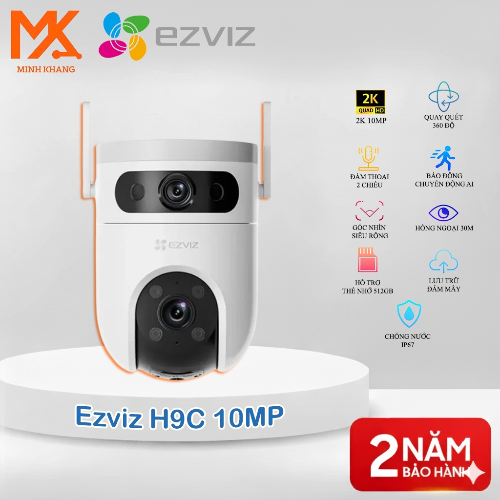 [EZVIZ CHÍNH HÃNG] EZVIZ H9C 10MP – Camera An Ninh Ngoài Trời 2 Ống Kính, Zoom Xa Gần, Quay 360°, Đà
