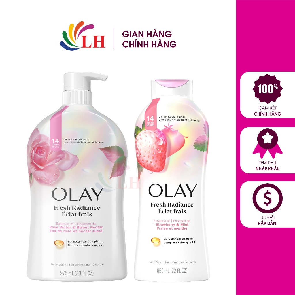 Sữa tắm Olay Fresh Radiance Body Wash (650ml/975ml)