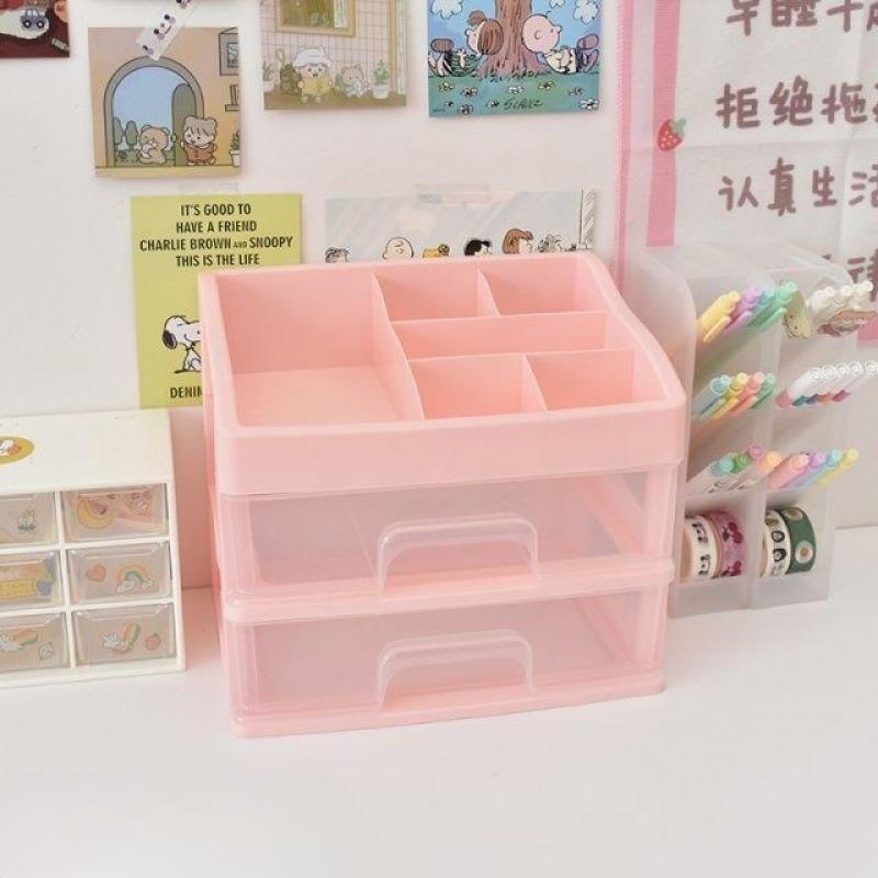 Tủ Nhựa Mini 3 Tầng Trang Trí Bàn Học Phong Cách Hàn Quốc, Tủ Nhựa Decor Bàn Học