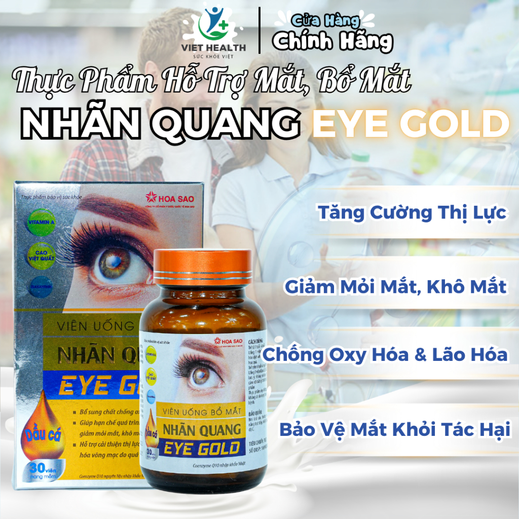 Bổ Mắt EYE GOLD Tăng Cường Thị Lực Mắt Chống Mỏi Mắt Hỗ Trợ Đôi Mắt Khoẻ Japa Kids