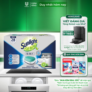 Hộp Viên Rửa Chén Bát Sunlight 5 in 1 Dành Cho Máy Rửa Chén (28 Viên/Hộp)