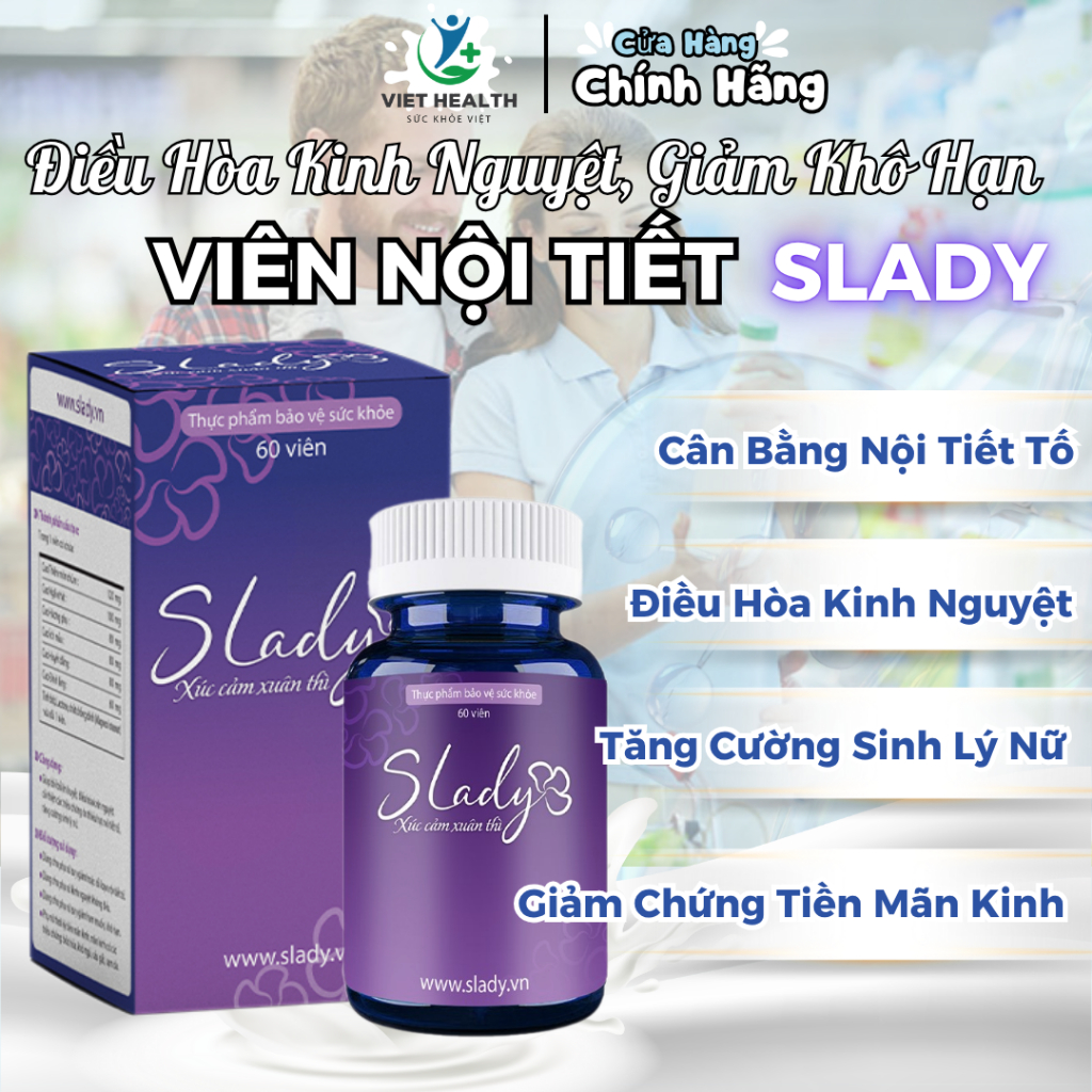 Viên uống nội tiết tố nữ Slady Cải thiện nội tiết,sinh lý, bốc hỏa,mất ngủ, điều hòa kinh nguyệt