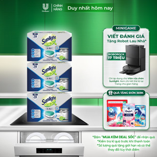 Combo 3 hộp viên rửa chén Sunlight 84 viên/3 hộp