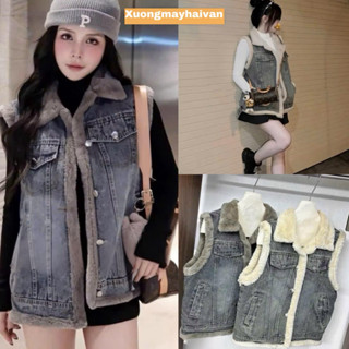  HV - Áo Gile Jean Lót Lông Siêu Ấm Mùa Đông Fresize Hàng Quảng Châu 