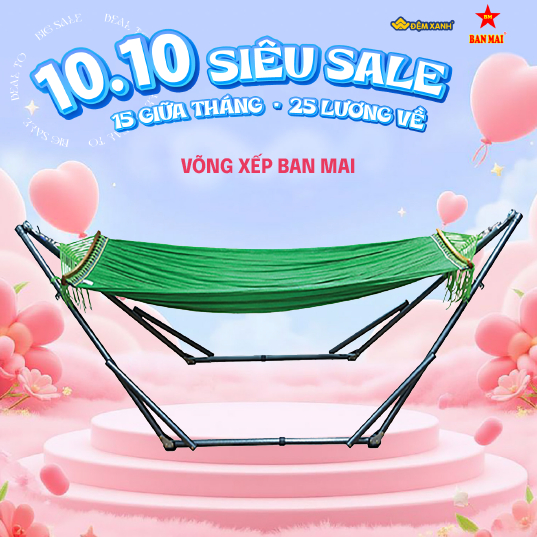 Võng xếp Ban Mai (bộ gồm khung và lưới võng)