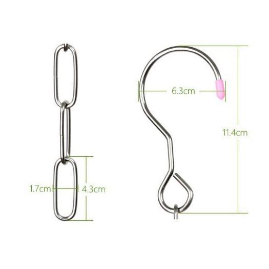 Dây phơi quần áo INOX, Xích inox - CHỐNG XÔ - Nhiều kích thước[2 móc 2 đầu xích] | BigBuy360 - bigbuy360.vn