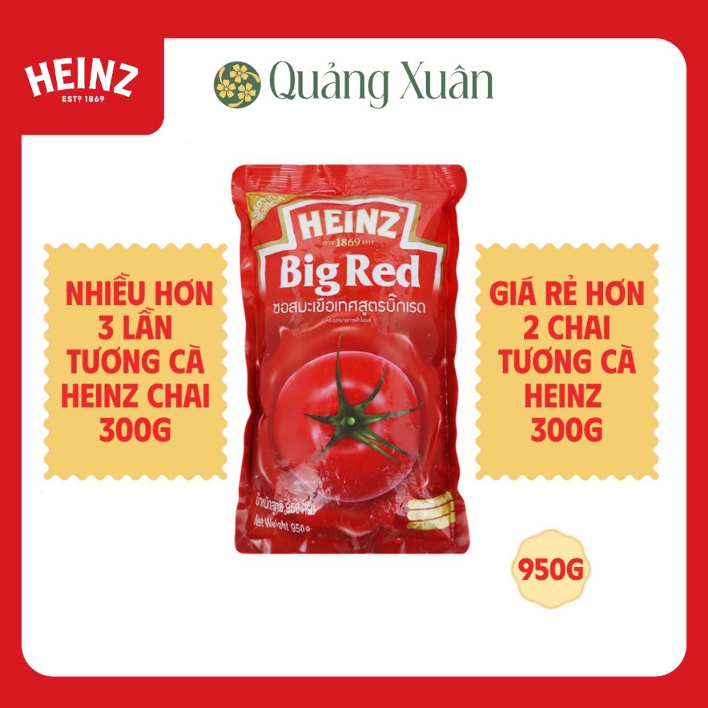  Tương Cà Chua HEINZ  Big Red  túi 950g  HSD: 07 2026    Combo 8 túi 125g = 1kg 