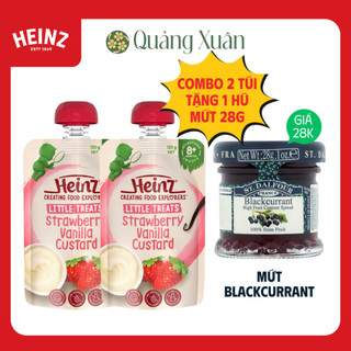   HSD: 07 2026  Túi Custard Dâu Và Vani HEINZ 120g   váng sữa Heinz  
