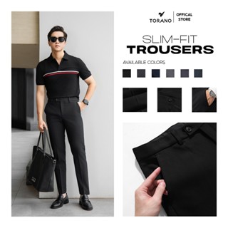 Quần âu nam TORANO slim-fit cạp trơn chuẩn phom DABT900
