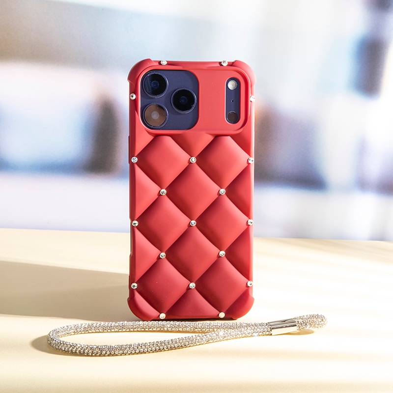 iPhone 17 Pro Max Case Silver Stone Quilted Case