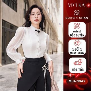  SUITS BY CHAN Áo Sơ Mi Nữ Colette Shirt  kèm nơ cài rời  